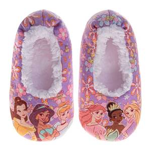 lot 16478 image: Disney Princess Slipper Socks for Girls - Plush Soft Cozy SlipOn Sock Slippers with Grip - Pink (Size 9-10 Toddler)