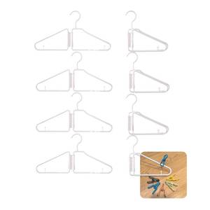 lot 17153 image: WRYLCYH 8 Pcs Foldable Hangers, Plastic Collapsible Hangers, Portable Folding Clothes Hanger, Foldable Travel Hangers, Foldable Hangers for Travel, Cruise, Home, Bedroom, Dorm (White)