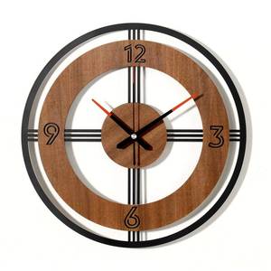 lot 17167 image: Zzbakress Large Wall Clock Decorative Wall Clock Round Kitchen Clock Farmhouse Kitchen Decor Rustic Clocks for Walls Farmhouse Silent Clock for Living Room Decor (Rustic)
