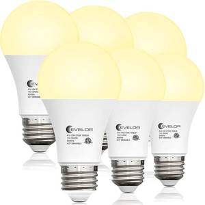 lot 17171 image: evelor 6-Packs A19 LED Light Bulbs,100 Watt Equivalent 2700K Soft Warm White Bright Bulbs Efficient 13W,1500 Lumens E26 Base, Non-Dimmable, 15000-Hour Lifespan for Bedroom, Living Room, Office