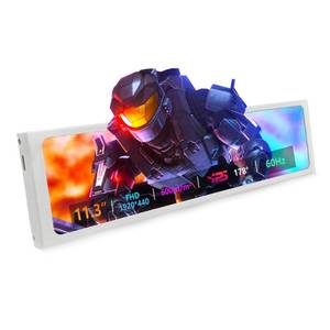 ZHAOCAILIN 11.3 Inch Stretched Bar Monitor - One Cable Connection(No HDMI Needed) FHD IPS 1920x440 LCD Display, PC Secondary Screen for Aida64 CPU GPU RAM Temp Monitoring for Windows 10/11 Only-White