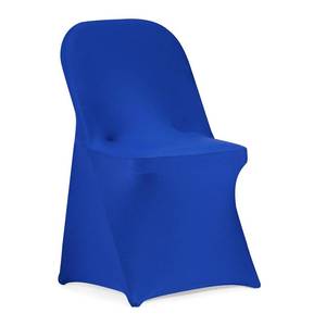 lot 19534 image: Peomeise Stretch Spandex Folding Chair Cover for Wedding Party Dining Banquet Event (Royal Blue,25pcs)