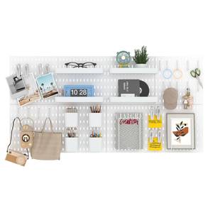 lot 19548 image: RIVTUN 8-Pack 22x44 Plastic Pegboard Panels Durable Modular Organizer Boards for Wall Storage, Garage, Workshop & Craft Room �� Lightweight & Easy to Install