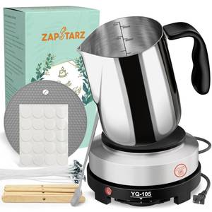 lot 19581 image: Zapstarz Candle Making Kit with Hot Plate, Candle Making Supplies for Adults Beginners, Wax Melting Pot with Stirring Spoon, Anti-Scalding Pad, Candle Wick, Centering Device, Wick Stickers
