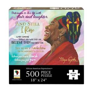 lot 19599 image: African American Expressions - Maya Angelou Quotes Puzzle - 500 Piece Jigsaw Puzzle for Adults  Inspiring Fall Puzzle for Relaxation