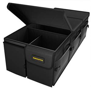 lot 19603 image: MIKKUPPA Car Trunk Organizer - 95L Collapsible Trunk Organizer with Lid, Sturdy Car Storage for SUV Auto Truck Van with Adjustable Straps and Non Slip Bottom (Black, X-Large)