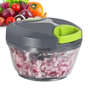 lot 19604 image: Ourokhome Manual Food Processor Vegetable Chopper, Portable Hand Pull String Garlic Mincer Onion Cutter for Veggies, Ginger, Fruits, Nuts, Herbs, etc., 500ml, Grey