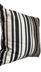 lot 19614 image: Black and White Striped Decorative Pillow with Handle 18��x18��