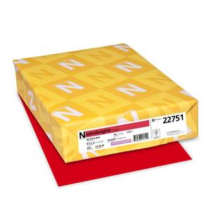 lot 19631 image: Neenah Astrobrights Premium Color Card Stock, 65 lb, 8.5 x 11 Inches, 250 Sheets, Re-Entry Red