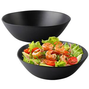 lot 19640 image: ZAROCRUS Melamine Large Salad Bowls, 12 Unbreakable Serving Bowls for Salads, Fruits, Pasta Entertaining, Dinner Parties, Dishwasher Safe bowls, BPA-free, Set of 2, Matte black