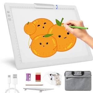 lot 19652 image: Rechargeable A4 Light Pad - Tracing Light Box with Carry Bag, Stepless Dimmable 6 Levels Brightness Diamond Painting Light Board, Battery Powered Portable Light Pad for Weeding Vinyl Tracing