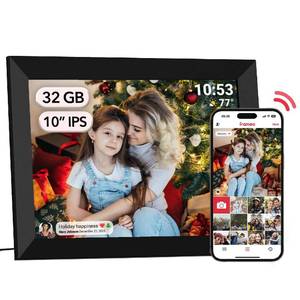lot 19663 image: 10.1Inch WiFi Digital Picture Frame IPS Touch Screen HD Disply,Video Clips and Slide Show,Auto-Rotate, Wall Mountable,Send Photos Instantly from Anywhere with via Frameo APP (10.1 INCH)