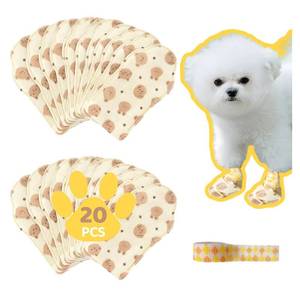 lot 20014 image: Disposable Dog Booties (20PCSBandage Roll), Waterproof & Breathable Paw Protectors & Covers for Small, Medium Dogs, Puppies & Cats, Wound Care, Recovery & Prevent Licking Pet Foot Wrap Shoes (Small)