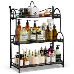 lot 20026 image: YIUKEA Bathroom Organizer Countertop - 3 Tier Spice Rack Organizer, Counter Organization and Storage for Bathroom, Kitchen, Bedroom, Offices, Foldable
