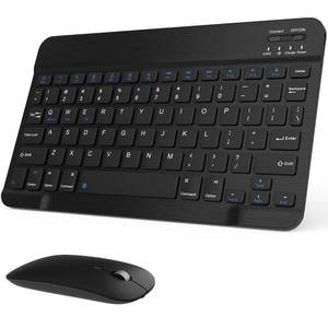lot 20036 image: Rechargeable Bluetooth Keyboard and Mouse Combo, Universal Ultra-Slim Wireless Keyboard Mouse Set for Android Windows iPad iPhone Samsung Tablet Portable Compact Keyboard Set (Black)
