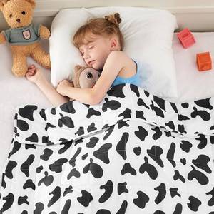 lot 20038 image: yescool Cow Print Weighted Blanket 3 Pounds Cooling Weighted Lap Blanket, Heavy Blanket for Sleeping, Weighted Throw Blanket Gifts for 20-40lbs,36x48