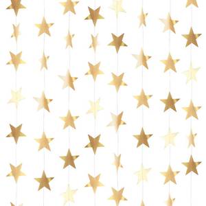 lot 20041 image: Patelai Glitter Star Garland Banner 2026 Graduation Decor 130 Feet Star Hanging Banner Twinkle Backdrop for Party Birthday Classroom Wedding Supplies(Champagne Gold)