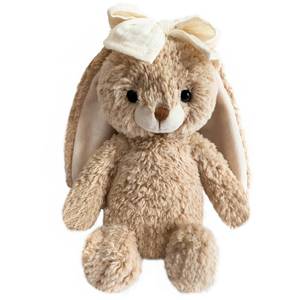 lot 20043 image: CUDDLE CORNER Bunny Stuffed Animal Soft Rabbit Cuddly Toy 8 Long - Eared Brown Plush Bunny with Cream Bow Easter Bunny Plush Toys Easter Stuffed Animal for Babies and Toddlers