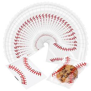 lot 20046 image: Epakh 200 Pcs Baseball Party Favor Bags Cellophane, Baseball Snack Bags for Team Self-adhesive, Clear Cookie Treats Candy Bag for Sport Teams Birthday Theme Party Supplies