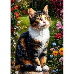 lot 20047 image: DPHERO Colourful Cat Diamond Painting Kits for Beginners Adults,5D DIY Flowers Diamond Art Kits,Round Full Drill Garden Gem Art Crafts Kits,DIY Painting by Numbers for Home Wall Decor 12x16 inch