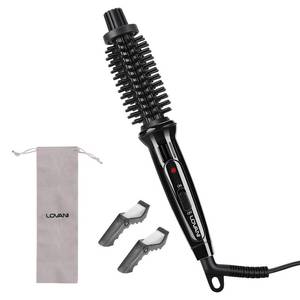 lot 20053 image: LOVANI Mini Travel Curling Iron Brush 34 Inch, Small Curling Brush for Short Hair, Bangs & Fine Hair, Portable Anti-Scald Hot Curler, Dual Voltage with Travel Bag