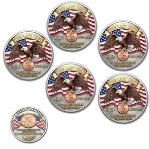 lot 20064 image: 5PCS The Last Cent Legacy Collection Commemorative Coin,Patriotic Eagle Design, Collector Keepsake Gifts, Non-Currency Display Coin