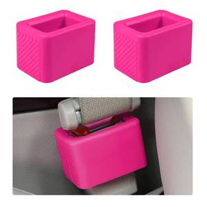 lot 20067 image: Augeny 2 PCS Seat Belt Buckle Holder, Silicone Auto Rear Seatbelt Buckle Booster to Makes Receptacle Stand Upright for Easy Access, Universal Vehicle Seatbelt Buckle for Kids (Pink)