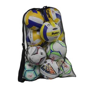 lot 20070 image: Rudmox Heavy Duty Mesh Ball Bag, Drawstring Sport Equipment Storage Bag for Basketball, Soccer, Sports Beach and Swimming Gears with Adjustable Shoulder Strap Outdoor Organizer (Black-XL)