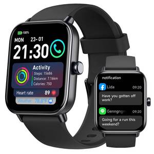 lot 20085 image: Smart Watches for Men,1.85 HD Display Compatible iPhoneAndroid (AnswerMake Calls),110 Sport Modes Fitness Tracker with Heart RateSleepSp02 Monitor,200watch Face IP68 Waterproof (Black, 1.85)