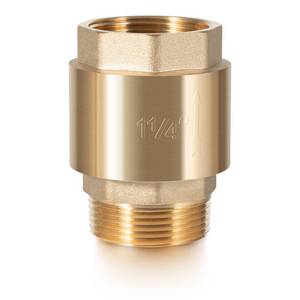 lot 20112 image: 1-14 Inch Check Valve for Well Pump, Lead-Free Brass, One-Way Backflow Prevention, 1.25 NPT Male Inlet � 1.25 FNPT Female Outlet