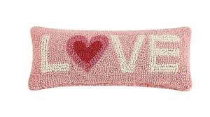 lot 20450 image: Peking Handicraft 30TG443C05OB Love Blown Filled Hook Pillow, 12-inch Length, Wool and Cotton