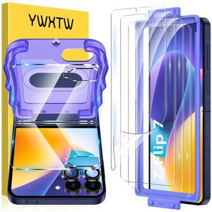 lot 20464 image: YWXTW EZ Alignment for Samsung Galaxy Z Flip 7 Screen Protector, Strengthen Crease Test 4Pcs Inner Soft EPU Film2Pcs Front Display Tempered Glass1 Set Camera lens Protector, Anti Scratch