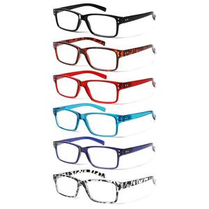 lot 20466 image: NORPERWIS Reading Glasses 6 Pairs Quality Readers Spring Hinge Glasses for Reading for Men and Women (6 Pack Mix Color -3, 1.25)