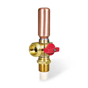 lot 20467 image: Highcraft 540DI Washing Machine Replacement Valve with Hammer Arrestor 12���� CPVC Inlet x 34���� MHT Outlet Brass Red- for Hot Water Supply