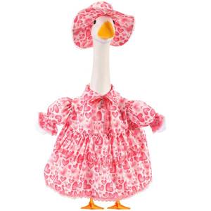 lot 20473 image: Sunnymove Pink Heart Valentines Day Goose Outfit Porch Goose Costume Fancy Porch Geese Clothes with Wide Hat for 23 Yard Lawn Outdoor Patio