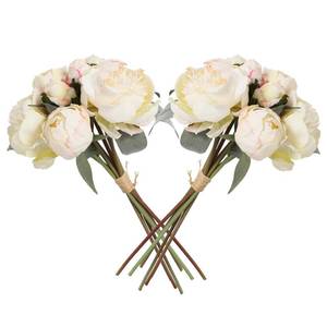 lot 20482 image: White Peonies Artificial Flowers 2 Bundles Fake Silk Flowers Bouquets Vintage Faux Peonies Flowers for Vase Home Wedding Table Centerpiece Decorations Party Bridal Floral Arrangements (White)