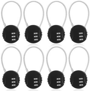 lot 20486 image: Moxweyeni 7 Pack Combination Wire Lock 3 Digit Small Combo Luggage Number Cable Padlock Outdoor Waterproof Resettable Lock for School Gym Locker Travel Backpack Suitcase Storage (Black Color) (only 7)