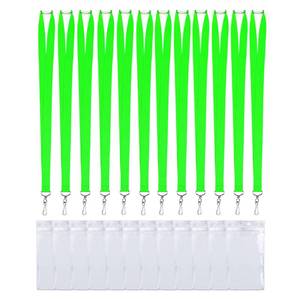 lot 20489 image: CANWELUX 12 Pack Bright Neon Green Breakaway Lanyard with Thick ID Holder for Schools, Office, Cruise (Neon Green,12 Pack)