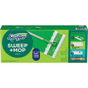 lot 11215 image: Swiffer Heavy Duty Wet Mopping Cloths and Starter Kit