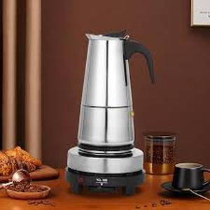 lot 11312 image: Electric Espresso Coffee Maker - Stainless Steel Moka Pot