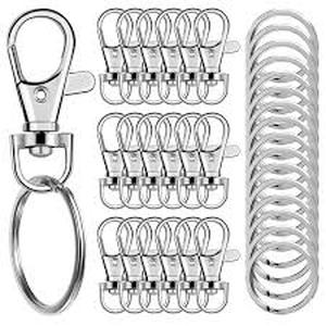 lot 12411 image: Bulk Metal Key Chain With Hook  - 100 Pack