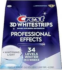 lot 12452 image: Crest 3D Whitestrips Professional Effects Teeth Whitening Kit  9 Treatments  Enamel Safe At-Home Whitening System
