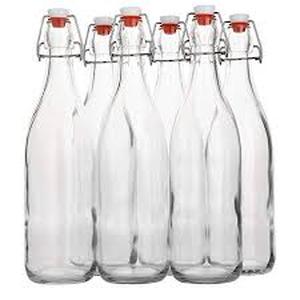 lot 17151 image: Swing top glass bottles, 1 liter33fl. Oz. 6-pack