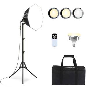 lot 3546 image: mmcrz Professional Softbox Lighting Kit, 20 x 20 Studio Lights with 85W 2700-6500K E27 LED Bulbs, Continuous Lighting for PhotographyVideo RecordingLive Streaming