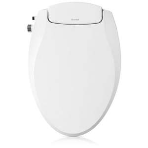 lot 3550 image: Brondell Bidet Toilet Seat Non-Electric Ecoseat  Fits Elongated Toilets  White - Dual Nozzle System  Ambient Water Temperature - Easy Installation  Elongated Size