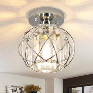 lot 3557 image: Loiogohot Hallway Light Fixtures Ceiling,Modern Chrome Crystal Ceiling Lights Fixture, Semi Flush Mount E26 Small Hallway Lighting Fixtures Ceiling Light for Porch Entryway Foyer Bathroom