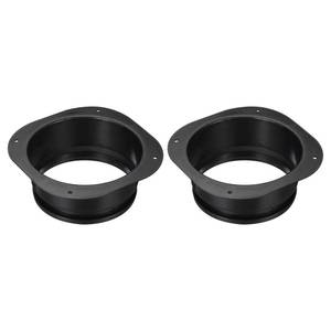 lot 4234 image: PATIKIL 6 Duct Connector Flange, 2 Pack Dryer Vent Wall Plate Square to Round Straight Ducting Plate for Air Heating Cooling Ventilation Exhaust Fan, Black