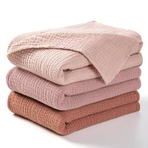 lot 4235 image: lulumoon Muslin Swaddle Blankets for Baby Lightweight & Breathable Receiving Blankets for Hospital - Neutral Registry Gift for Newborn 3pack (Chestnut)