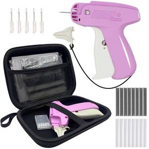 lot 4242 image: Liumai Mini Stitch Gun for Clothes - Quick Clothing Fixer - Handheld Fine Stitch Gun - Micro Tagging Gun Kit Includes 1000 Black Fasteners & 1000 White Fasteners, 6 Needle and Hard Case