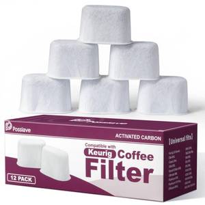 lot 4244 image: 12 Pack Keurig Compatible Water Filters Replacement by Possiave - Charcoal Water Filters for Keurig - Fit Keurig 2.0 and 1.0 Classic Coffee Makers